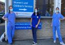 L-R: Watford General Midwives Ellie Kinson, Tasha Parsons and Isabella Luxton