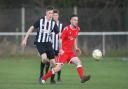 Chris Griffin (left) scored twice for Six Bells. Picture: KARYN HADDON