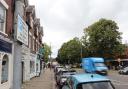 Parking restrictions on the High Street in Harpenden.