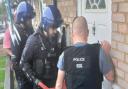 The raid was carried out at an address in the Grovehill area.