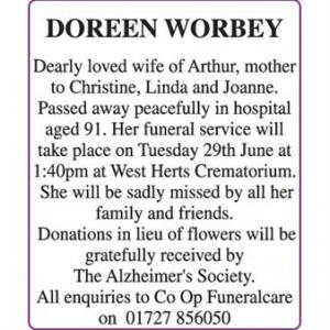 DOREEN WORBEY