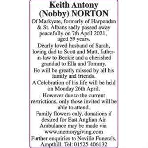 NORTON
Keith Antony
(Nobby)