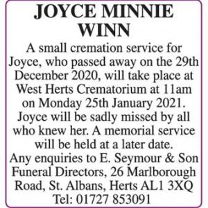 JOYCE MINNIE WINN