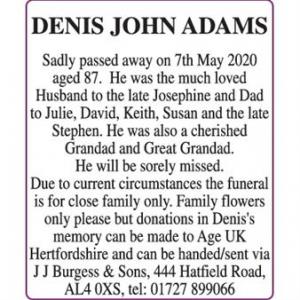 DENIS JOHN ADAMS