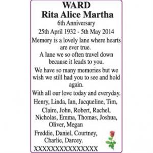 WARD
Rita Alice Martha