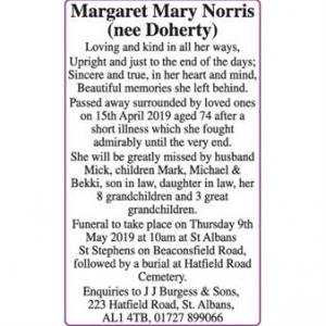 Margaret Mary Norris (nee Doherty)