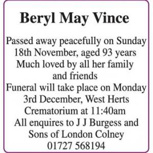 Beryl May Vince