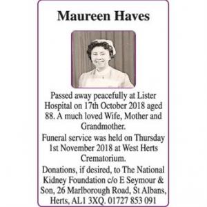 MAUREEN HAVES