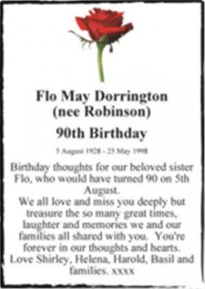 Flo May Dorrington (nee Robinson)