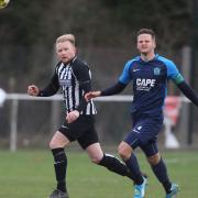 Frank Jowle (left) was on target for Six Bells in the Herts Ad Sunday League. Picture: KARYN HADDON