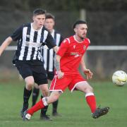 Chris Griffin (left) scored twice for Six Bells. Picture: KARYN HADDON