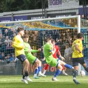 Zane Banton tries his luck for St Albans City against Braintree Town. Picture: JIM STANDEN