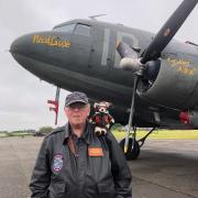 Gary Houghton and Geoffrey in front of Placid Lassie