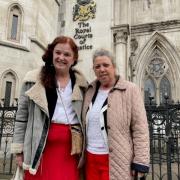 Cllr Nuala Webb and Cllr  Terrie Smith outside Royal Courts of Justice