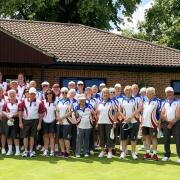 Harpenden Bowling Club with their guests from West Mersea. Picture: HARPENDEN BC