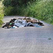 An image has been revealed of the fly-tipping in Sandridge