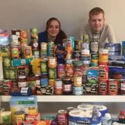 Kevin and Lauren with the donations for Hatfield food bank.