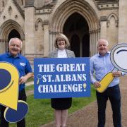 L-R: David Barker, chief executive, Youth Talk, Rev’d Jo Kelly-Moore, Dean of St Albans, and Peter Barker, operations director, Wildgoose