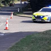 A police car was spotted near the scene of the fire