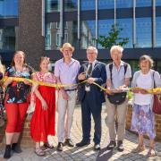 L-R: Jenny Stenzel, Cllr Jacqui Taylor, Cllr Paul De Kort, Cllr Jamie Day, Daisy Cooper MP and representatives from St Albans Quakers.