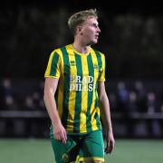 Ben Spaul went close late on for Harpenden Town in the first match with St Ives Town. Picture: PETER SHORT