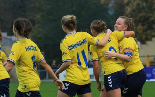 St Albans City celebrate Kiera Ward's goal. Picture: JIM STANDEN