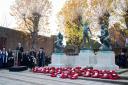 Wreaths laid at the Peace Memorial in Watford