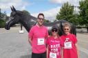Sharon Coventry (middle), who recently completed her couch-to-5k, ran the Cheltenham Race for Life 5km with fellow Bourton Roadrunner Shirley Creed (right) and work colleague David (left)