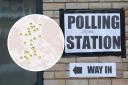 Interactive polling station map/polling station stock image.