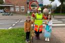 Julie Bennett with her grandchildren Harry and Darcy.