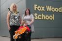 From left, headteacher Lucinda Duffy and Rachael Penn, chair of the PTA for Fox Wood, and Alfie Penn