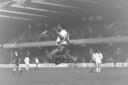 John Barnes jumps with delight after scoring his first goal