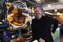 Simon Peters, general manager of Last Pub Standing, with some of the new dishes