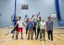 Residents enjoy a game of pickleball