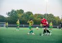 Hadley Gleeson lets fly for Harpenden Town against Wormley Rovers. Picture: FREDDIE CLARK