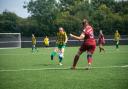 Rebecca McShane has a shot for Harpenden Town against Thetford. Picture: HTFC