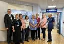 Newsquest community content editor Anthony Matthews, West Herts Hospitals Charity CEO Alison Rosen and - from West Herts Teaching Hospitals NHS Trust - Candice Walls, Lee-Min Lai, Rebecca Horrod, Helen Shipley, Nuala Littlechild and Nathalie