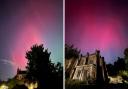 St Albans Cathedral lit up by the Aurora Borealis last night.