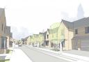 A street scene sketch as part of proposals for up to 391 homes in Chiswell Green, St Albans