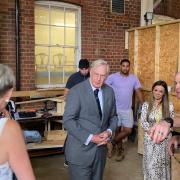 HACRO mentor Tony Franklin showing the Duke around the workshop.