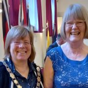 (L-R) Mayor of Harpenden, councillor Pip Liver, and former mayor, councillor Fiona Gaskell