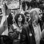 Steve Collins took this photo of the March for Palestine for his photo essay 'You Want It Darker'