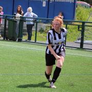 Amy Phillips puts in a cross for Colney Heath. Picture: DONNA NG/DNMED_IA