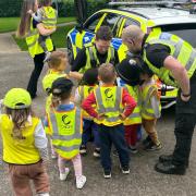 The children had the opportunity to listen to the officers as they explained their role and demonstrated some of their equipment