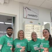 The London Colney Specsavers Team wearing green for Ruby