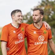 Danny Webb and Ryan Plowright were both on target as Harpenden Town won away at Chalfont St Peter in the FA Vase. Picture: TOBY HOWE