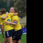 St Albans City celebrate Kiera Ward's goal. Picture: JIM STANDEN