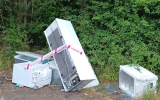 The fly-tip in Barnes Lane, Kings Langley.