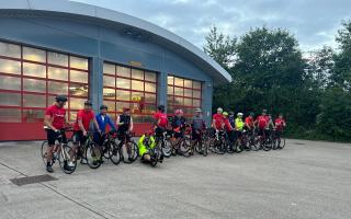 22 Fire Fighters cycled 180 miles in one day