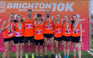 The Hertfordshire 10k squad at Brighton including four St Albans Striders. Picture: STRIDERS